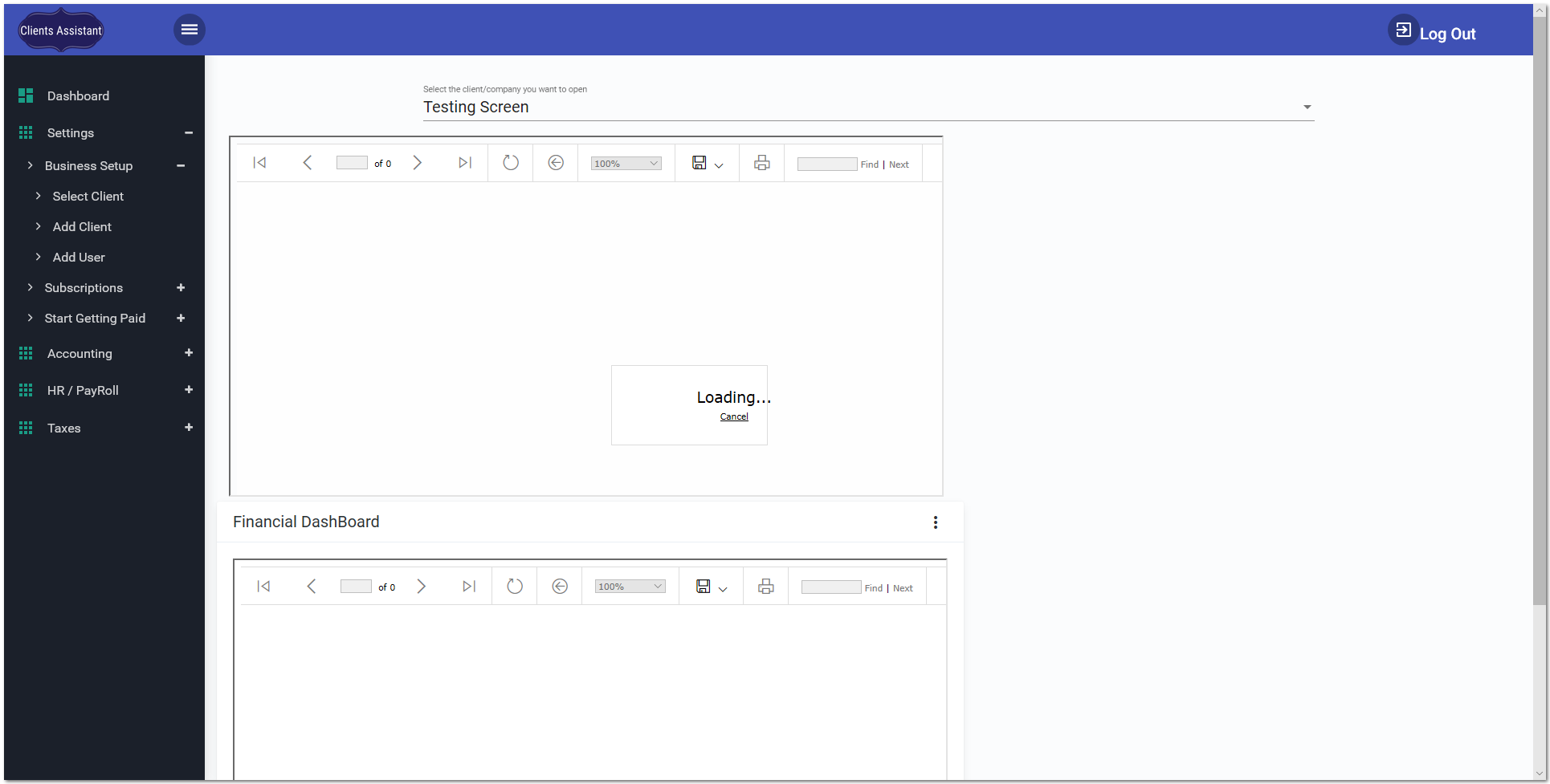 1. Client area